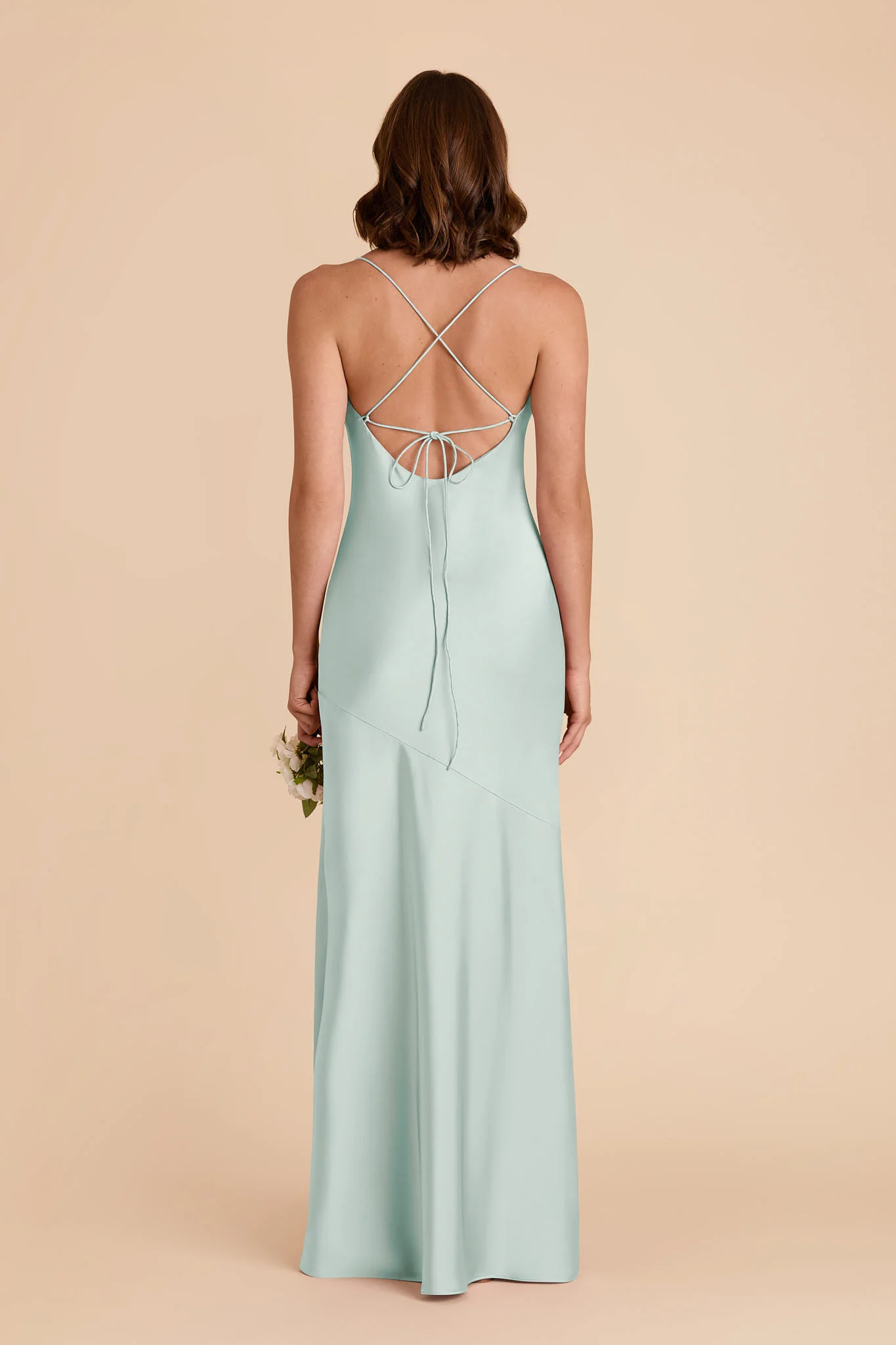 Olivia Matte Satin Dress - Mint - Image 5