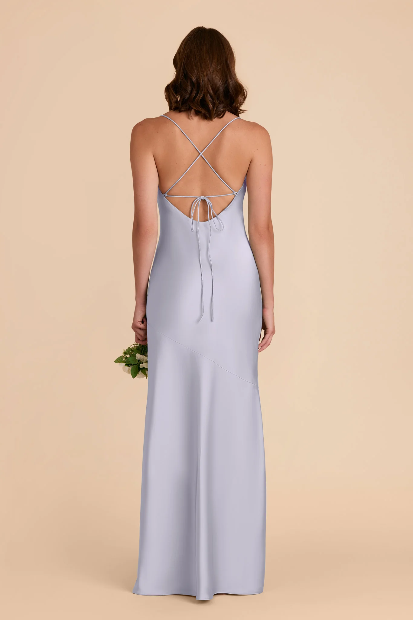 Olivia Matte Satin Dress - Periwinkle Blue - Image 5