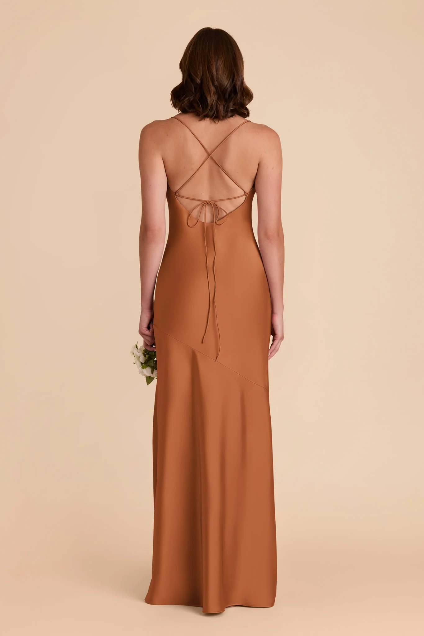 Olivia Matte Satin Dress - Rust - Image 5