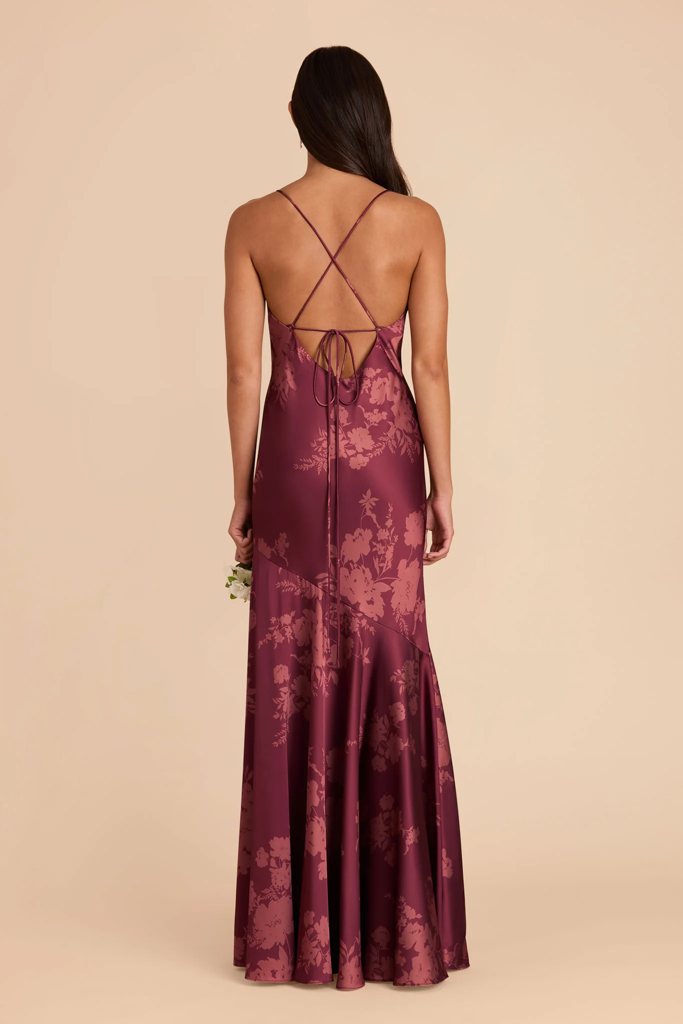 Olivia Matte Satin Dress - Sangria Whimsical Blooms - Image 5