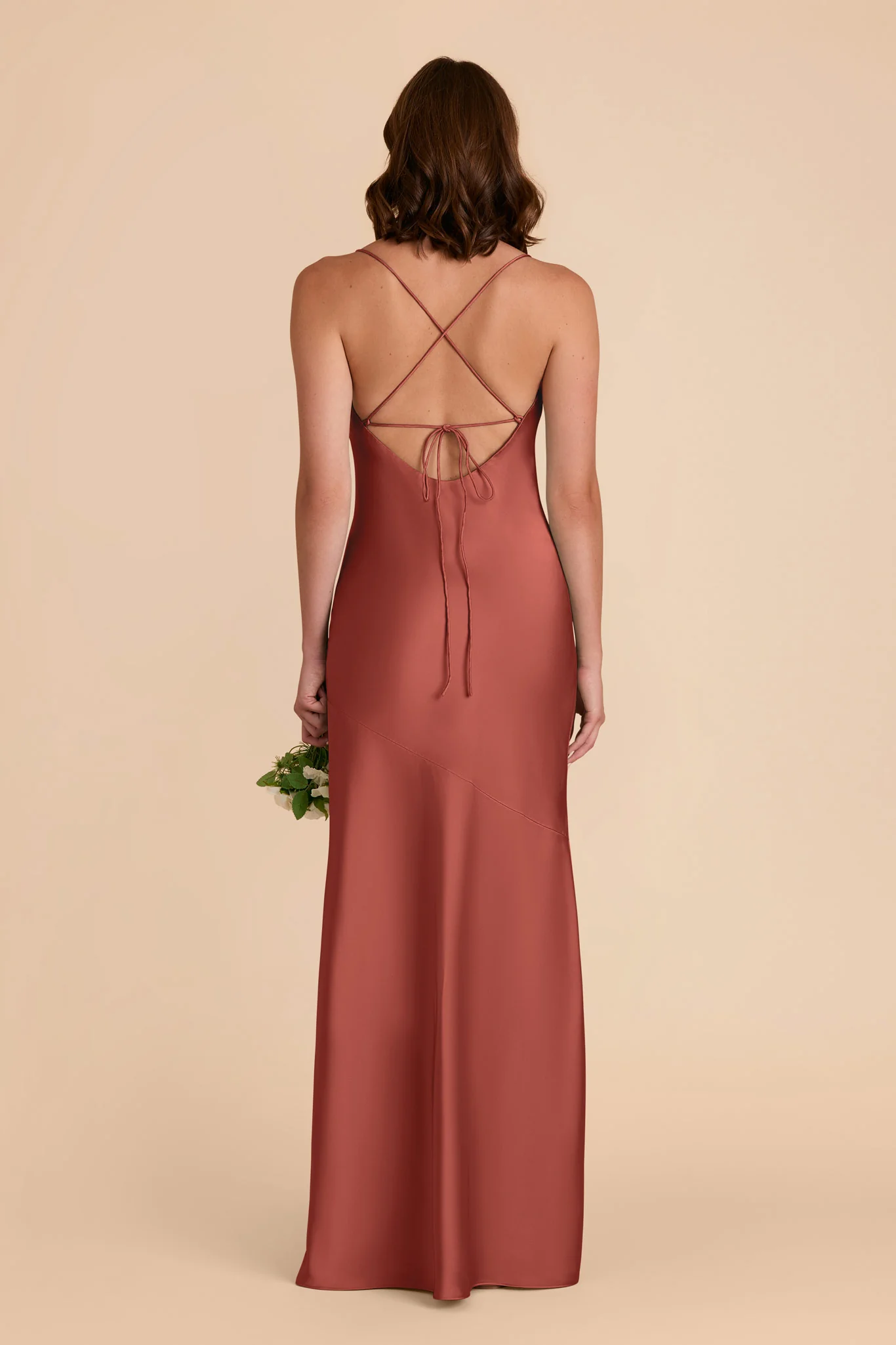 Olivia Matte Satin Dress - Spice - Image 5