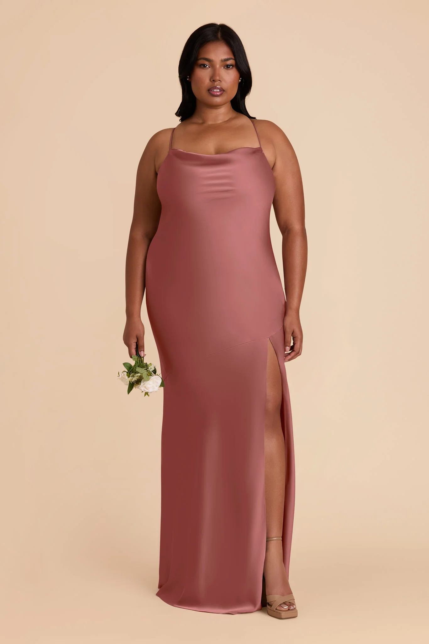 Olivia Matte Satin Dress - Wild Rose - Image 7