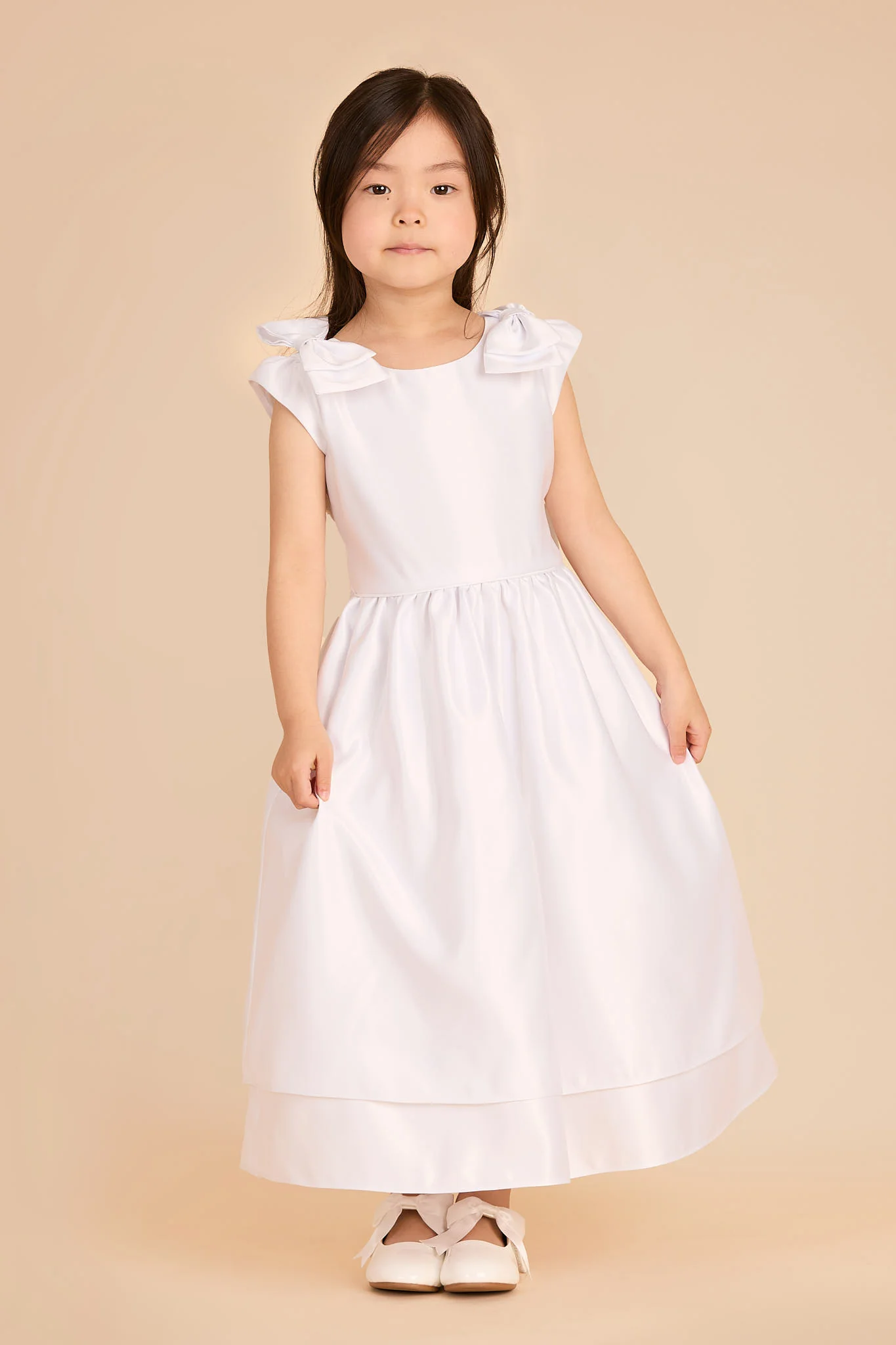 Pansy Flower Girl Dress - White