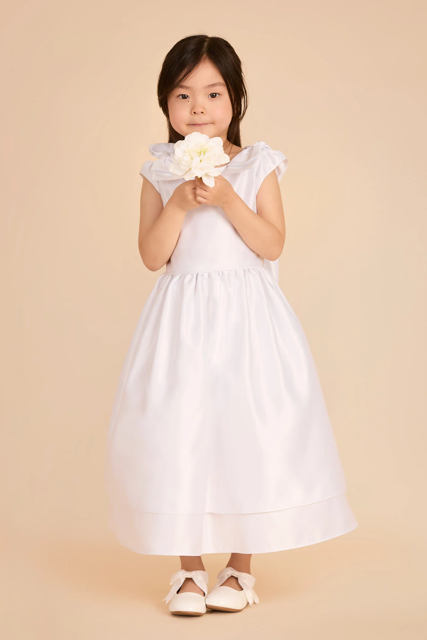 Pansy Flower Girl Dress - White - Image 2