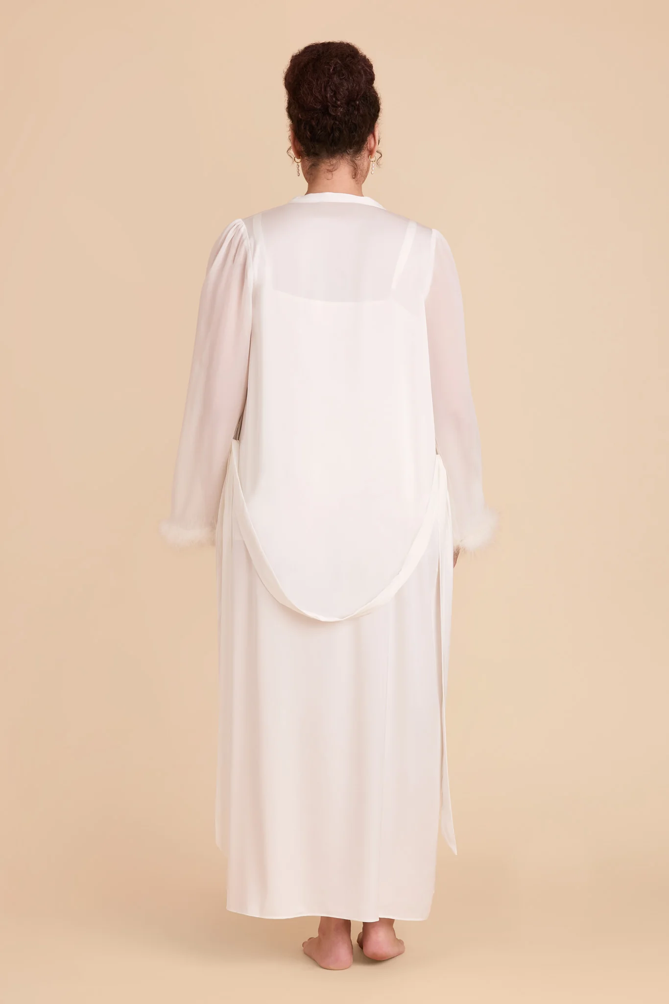 Paulina Feathered Robe  - White - Image 14