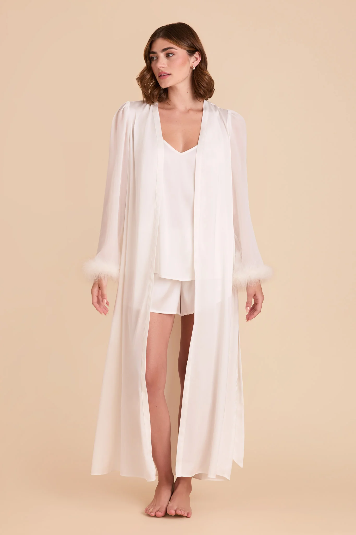 Paulina Feathered Robe  - White - Image 6