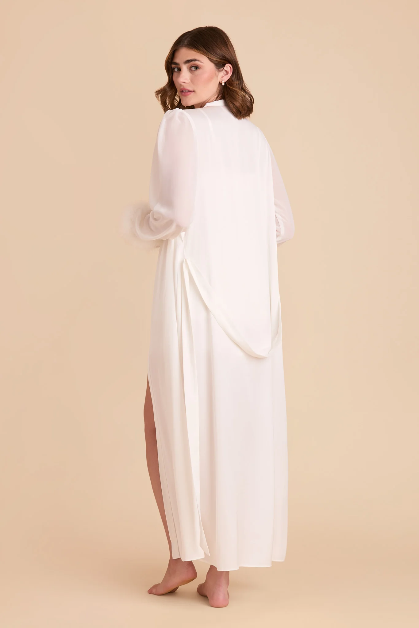 Paulina Feathered Robe  - White - Image 7