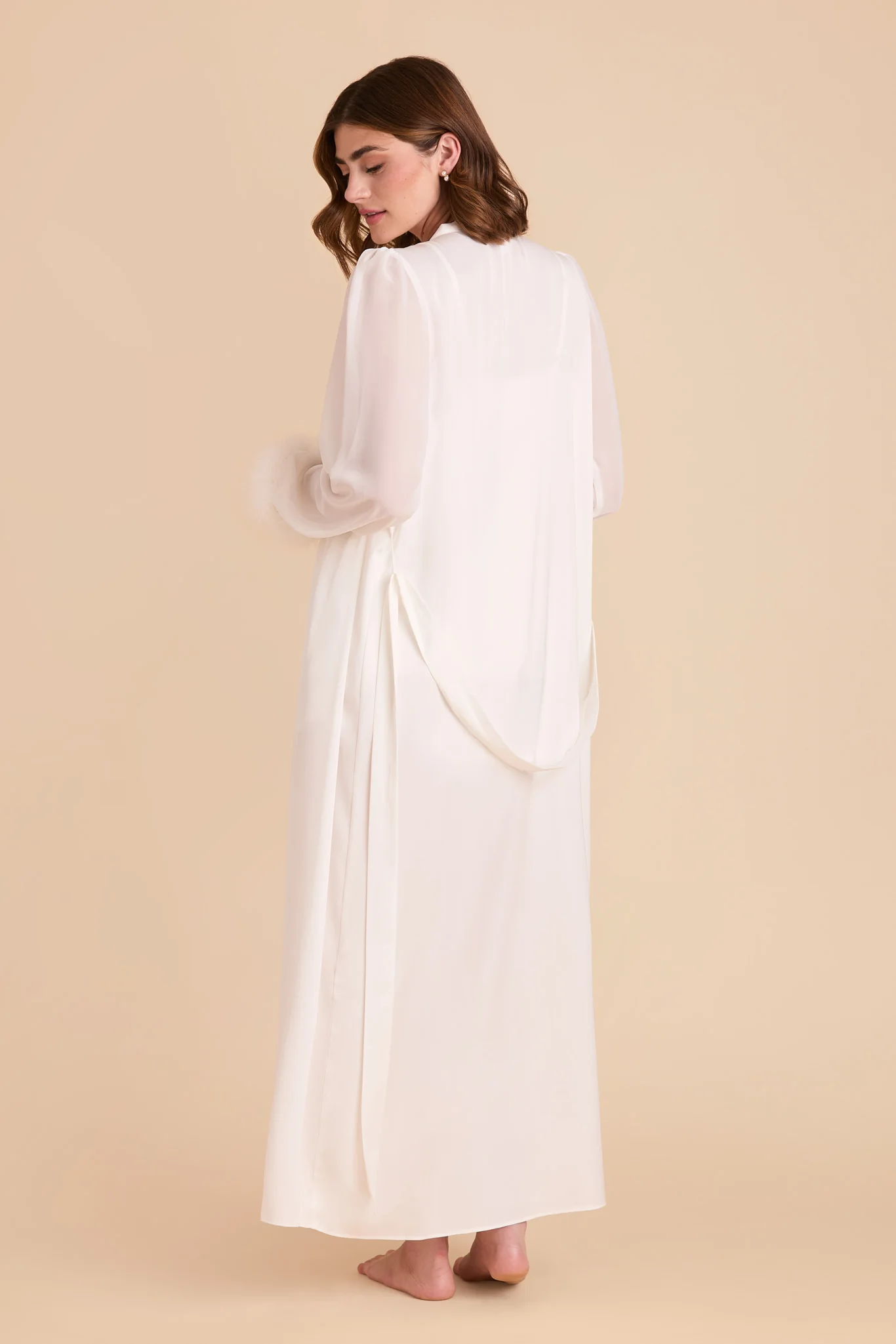 Paulina Feathered Robe  - White - Image 8