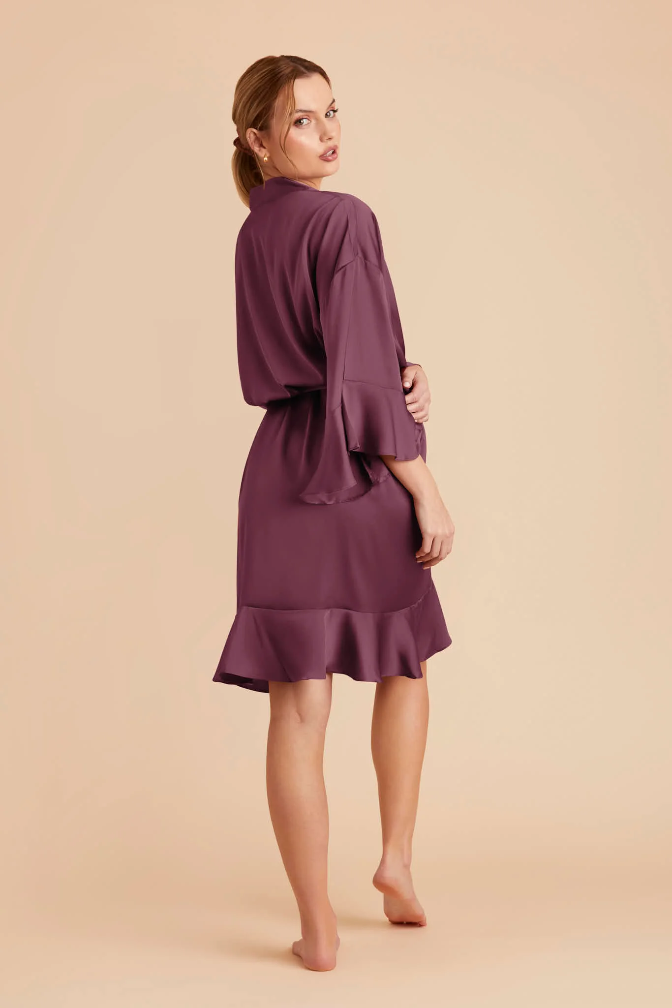 Kenny Matte Satin Robe - Cabernet - Image 6