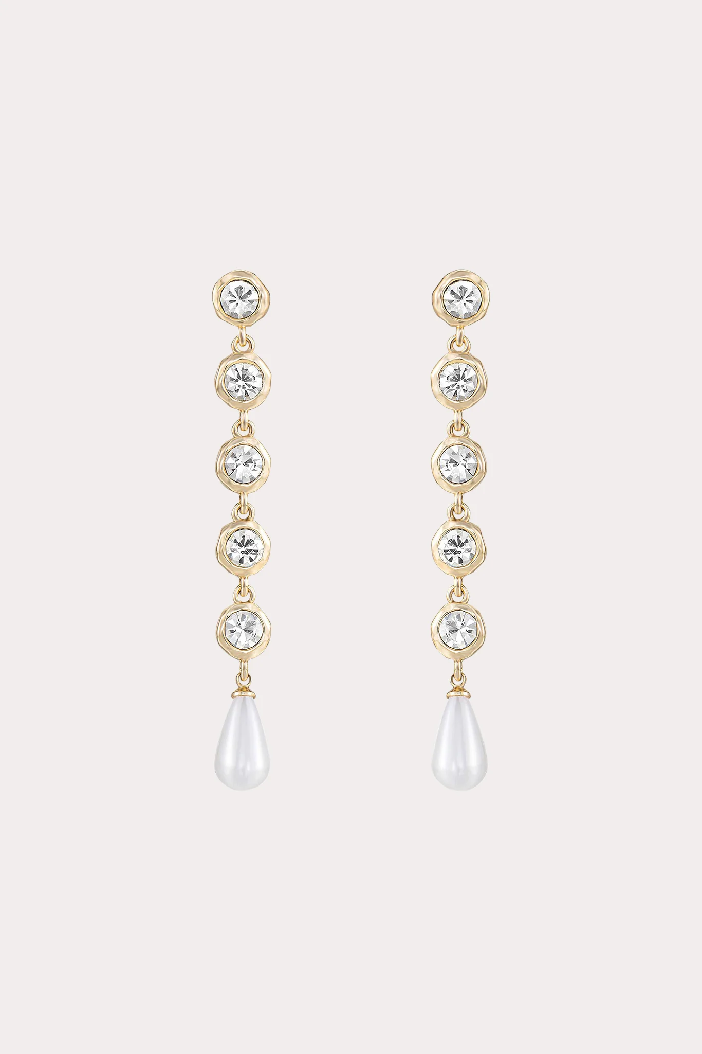 Ravello Crystal and Pearl Dangle Earrings by Ettika - Clear Crystal
