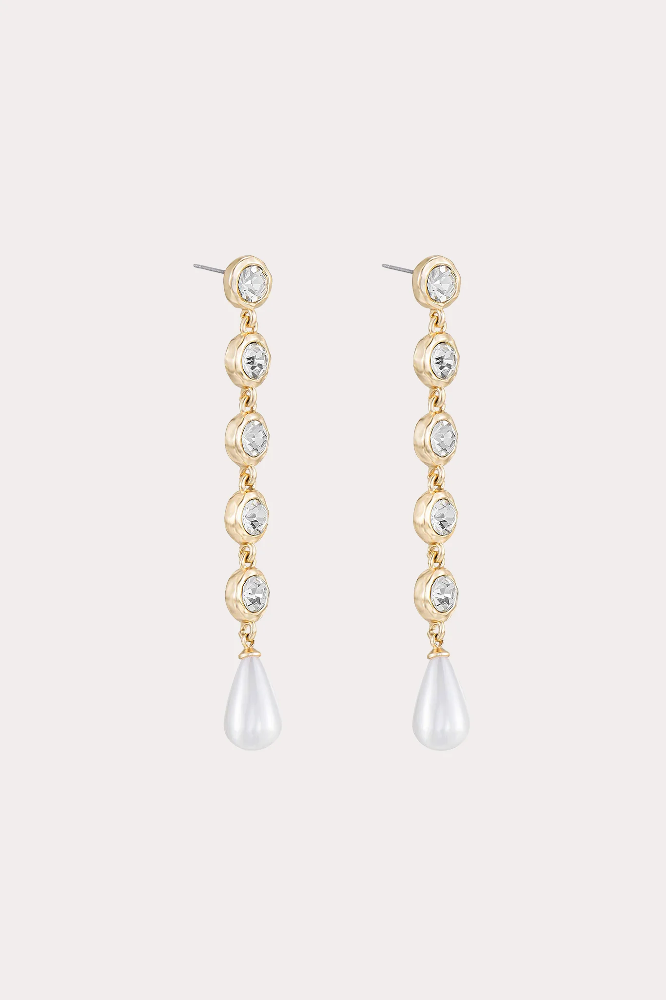 Ravello Crystal and Pearl Dangle Earrings by Ettika - Clear Crystal - Image 3