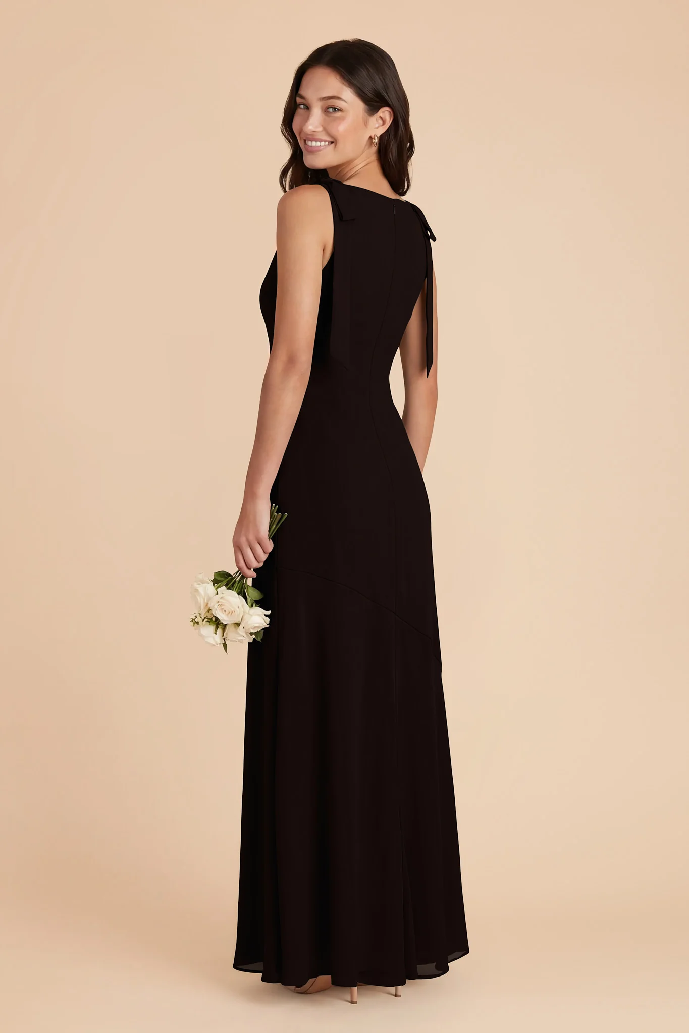 Rosie Chiffon Dress - Black - Image 3