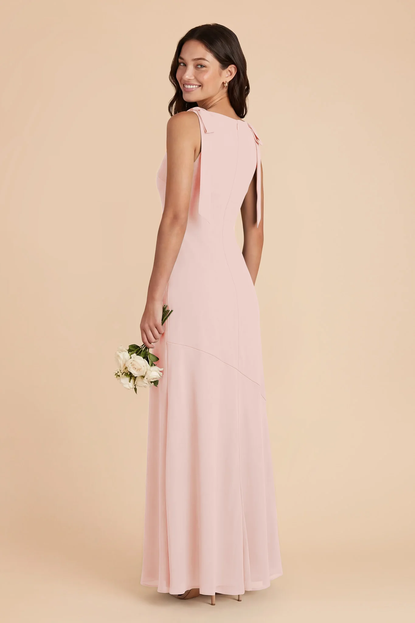 Rosie Chiffon Dress - Blush Pink - Image 3