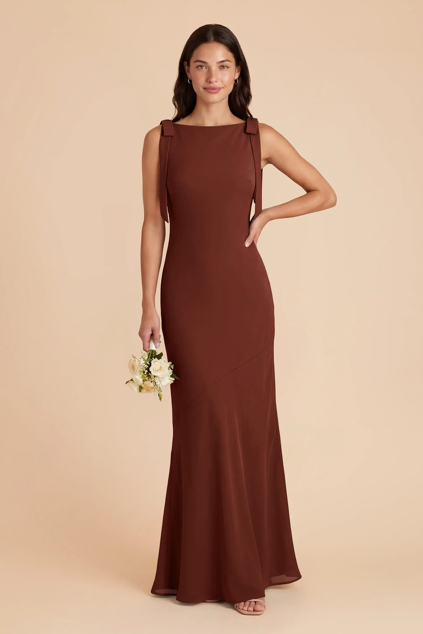 Rosie Chiffon Dress - Cognac - Image 2