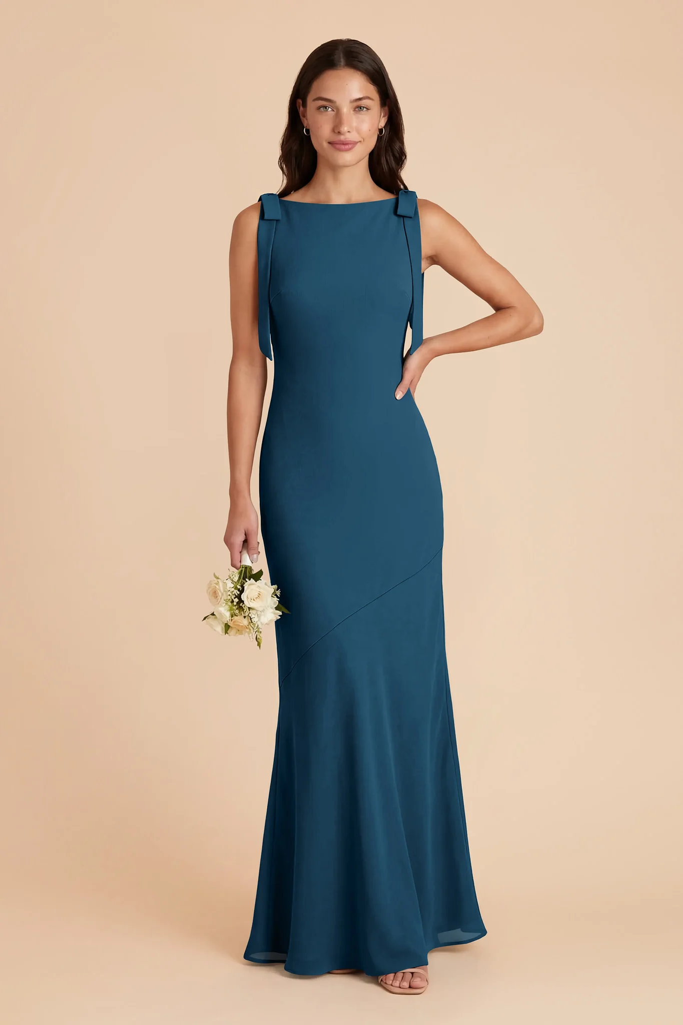Rosie Chiffon Dress - Dark Teal - Image 2