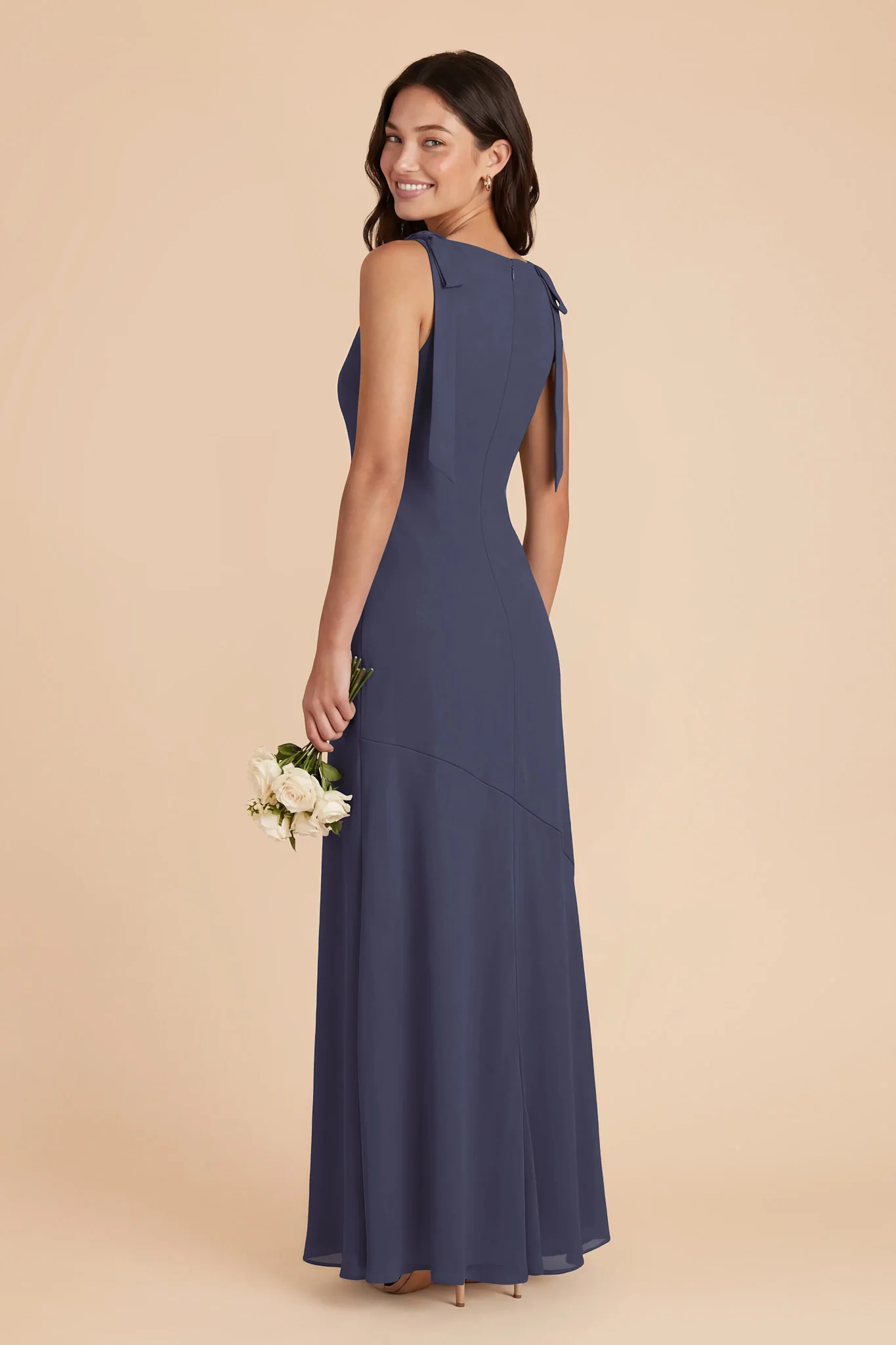 Rosie Chiffon Dress - Dusk Blue - Image 3