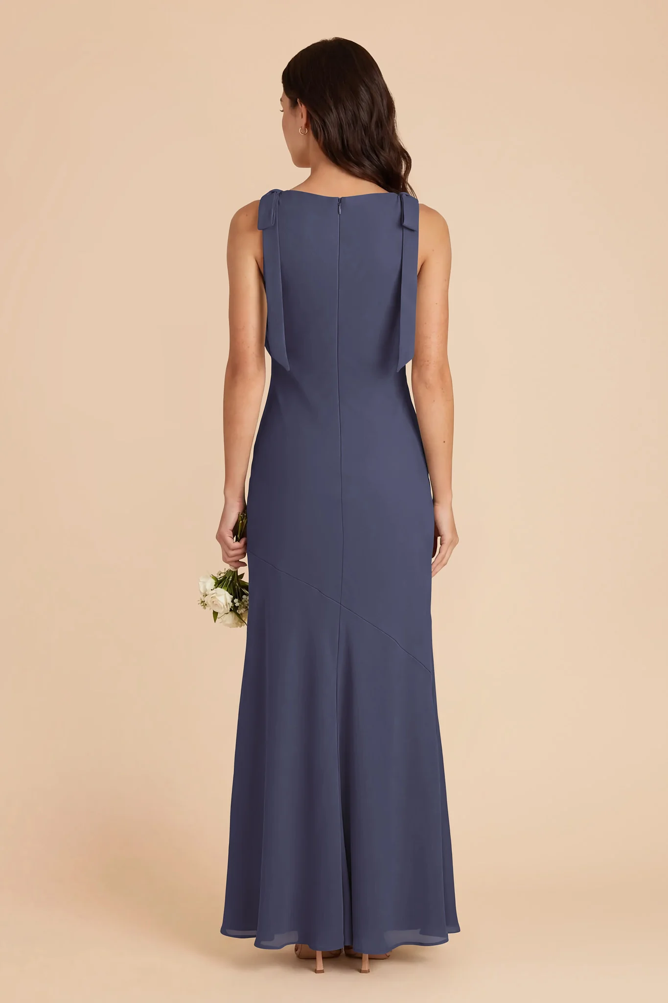 Rosie Chiffon Dress - Dusk Blue - Image 4