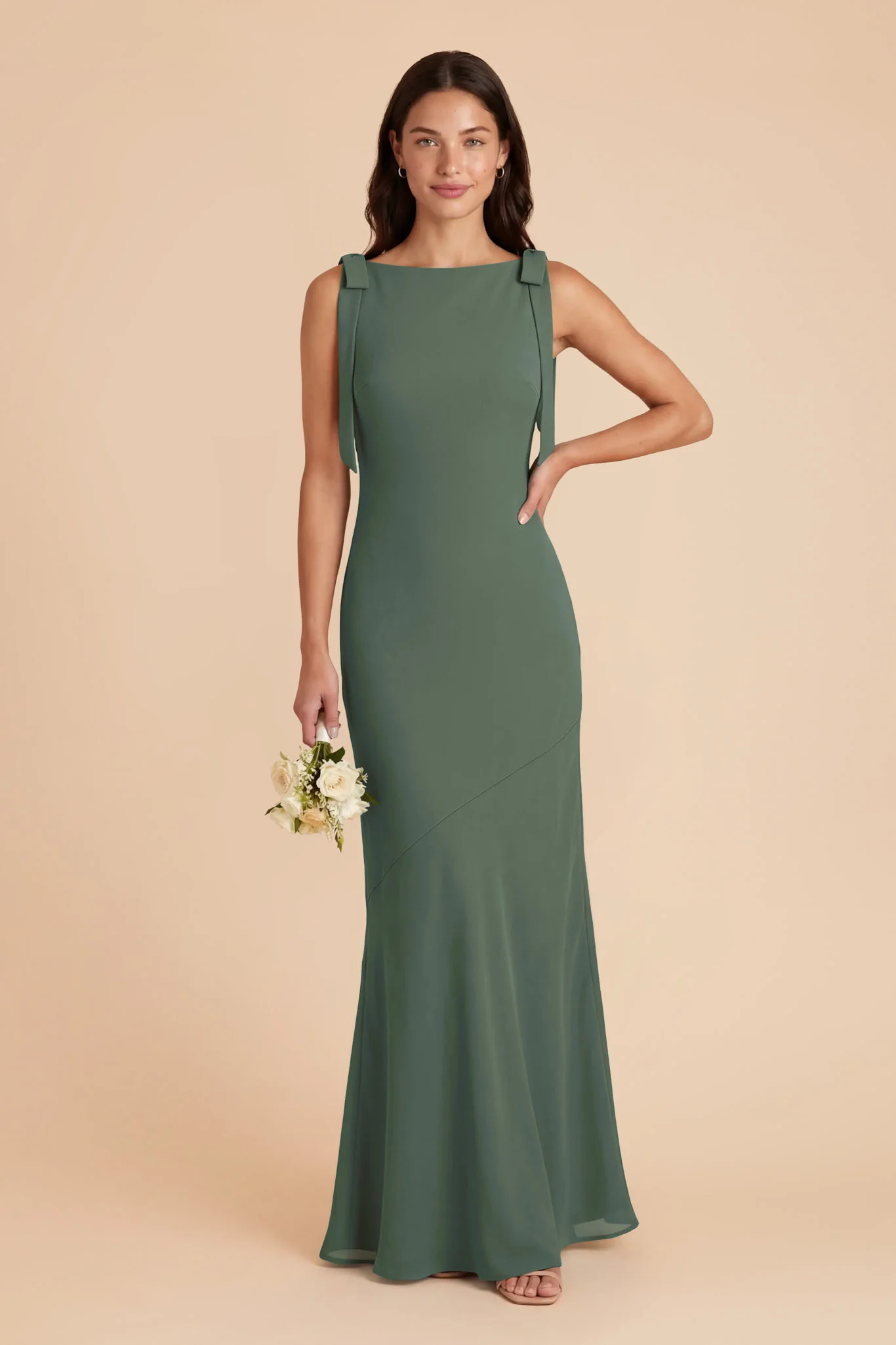Rosie Chiffon Dress - Eucalyptus - Image 2