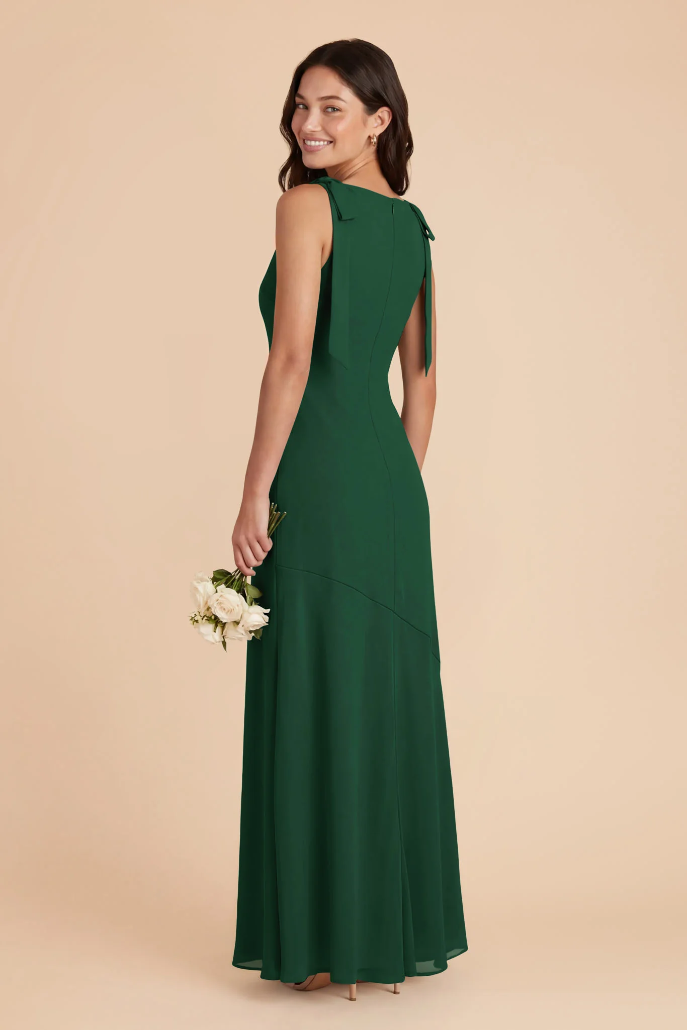 Rosie Chiffon Dress - Forest Green - Image 3