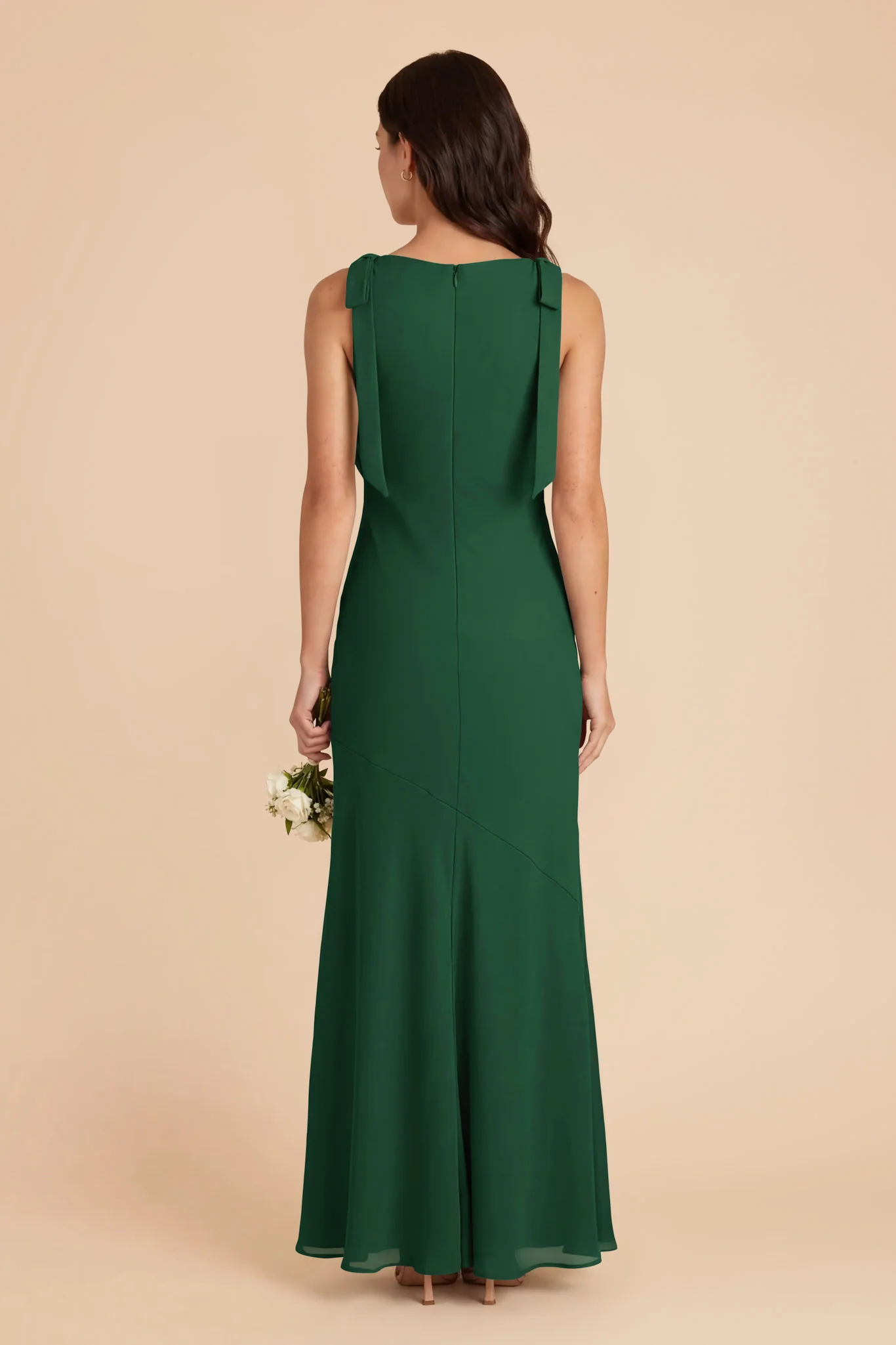 Rosie Chiffon Dress - Forest Green - Image 4