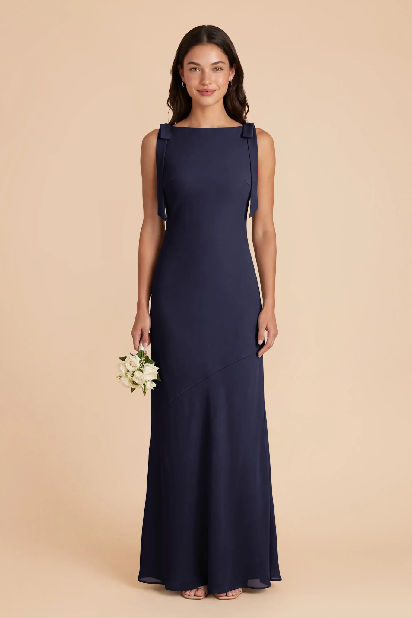 Rosie Chiffon Dress - Navy