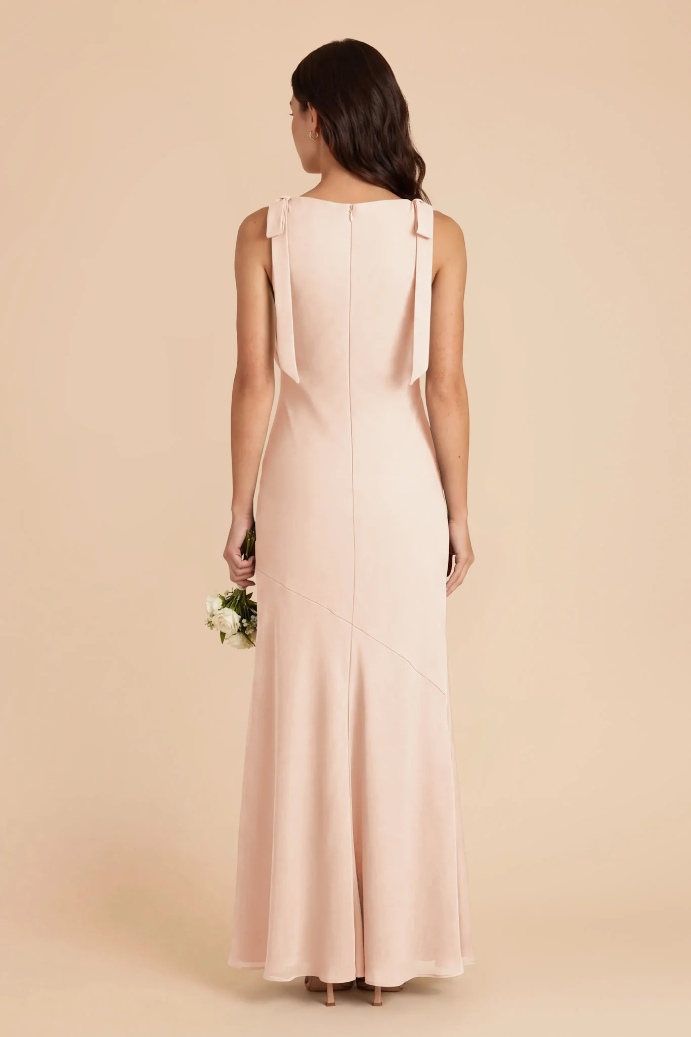 Rosie Chiffon Dress - Pale Blush - Image 4