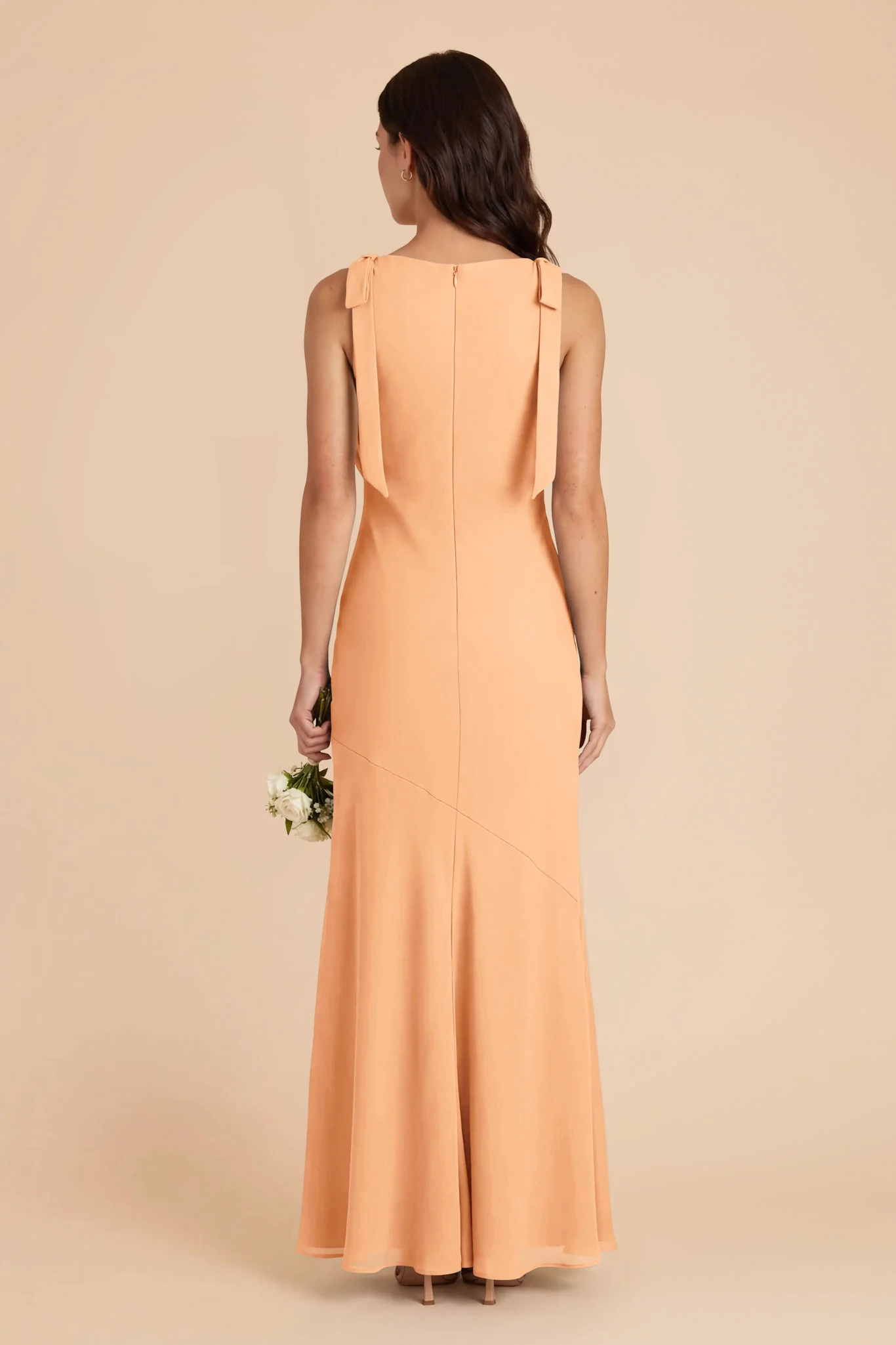 Rosie Chiffon Dress - Peach - Image 4