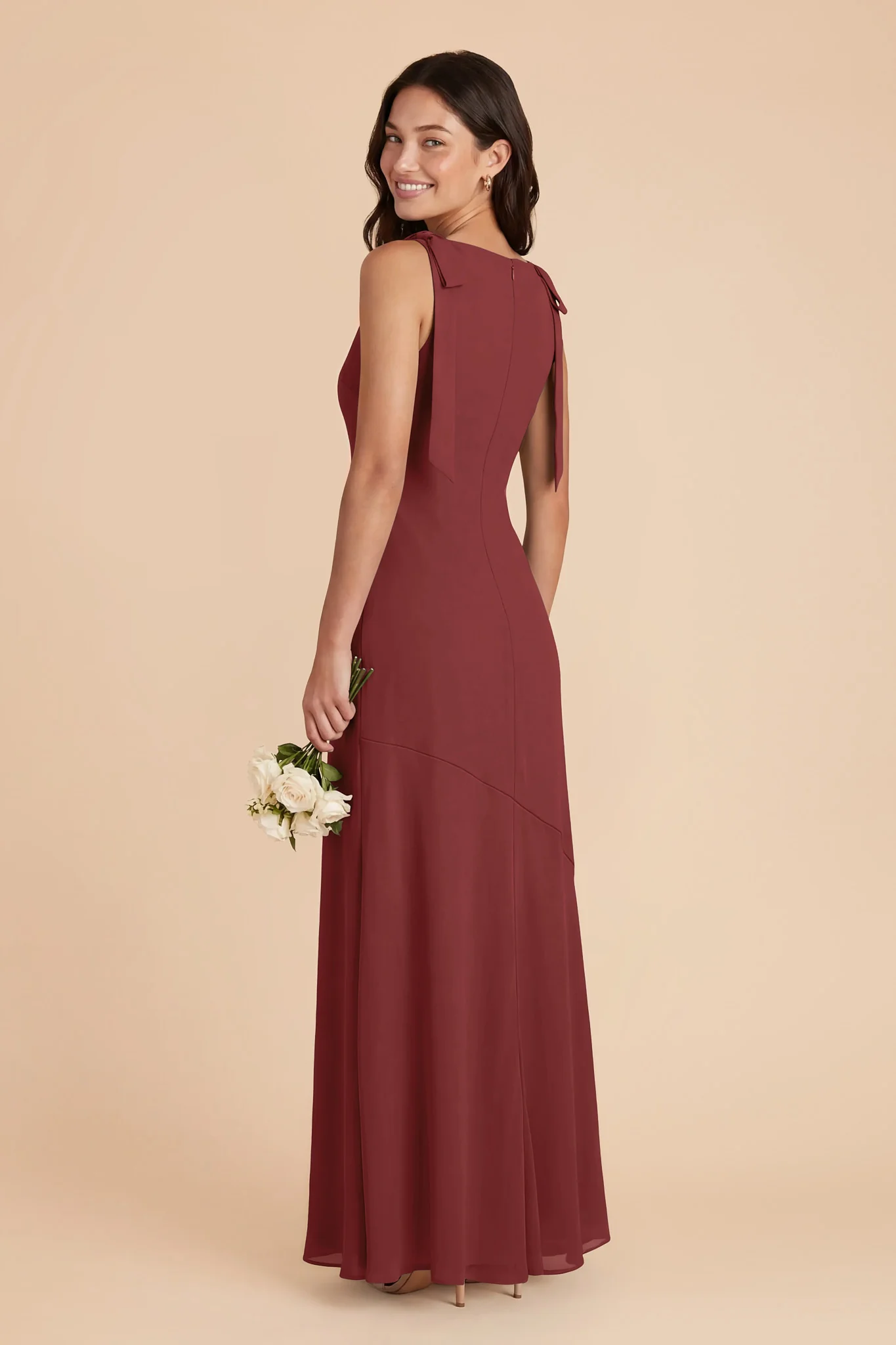 Rosie Chiffon Dress - Rosewood - Image 3