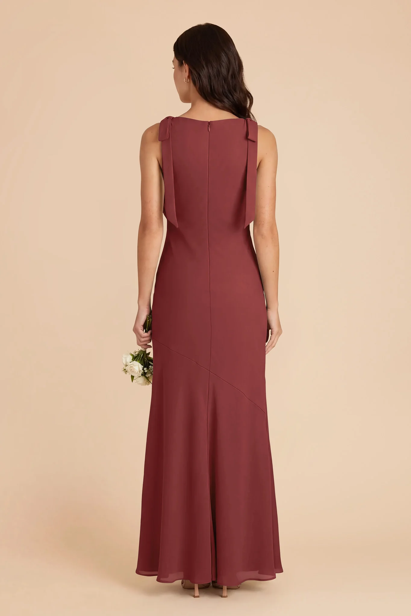 Rosie Chiffon Dress - Rosewood - Image 4
