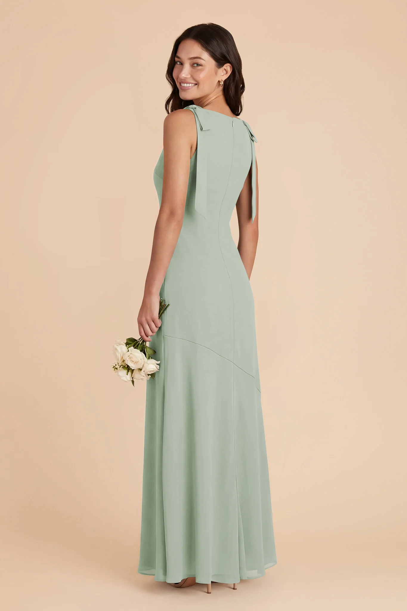 Rosie Chiffon Dress - Sage - Image 3