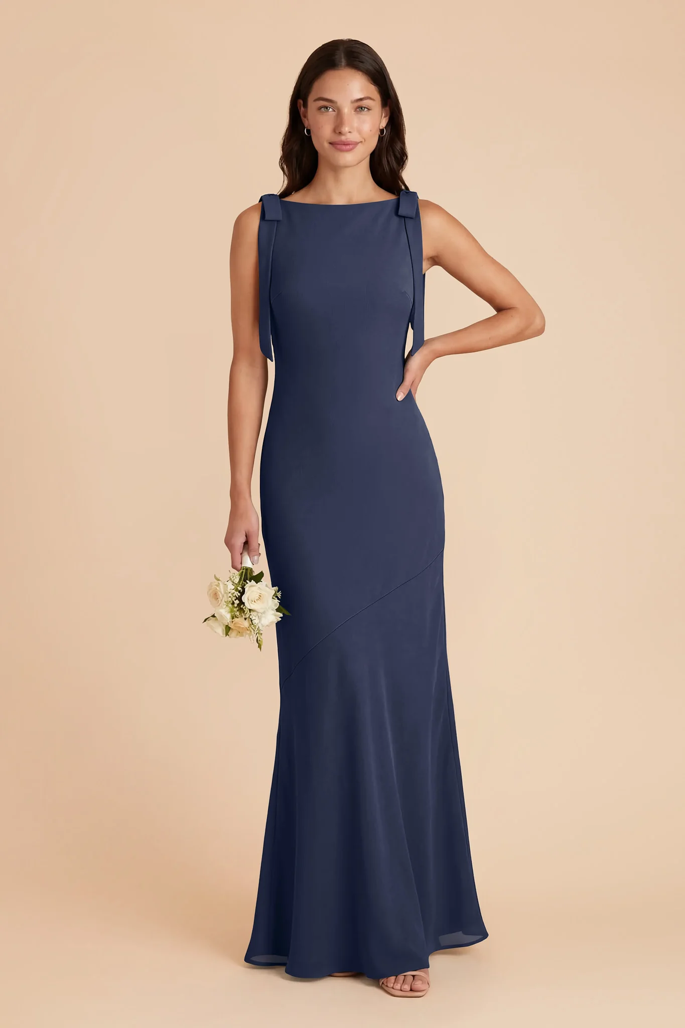 Rosie Chiffon Dress - Slate Blue - Image 2