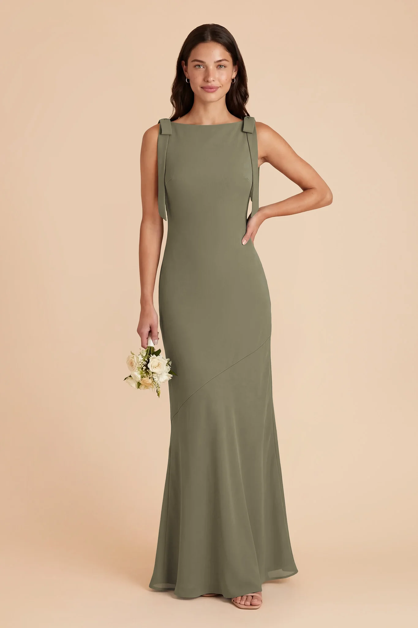 Rosie Chiffon Dress - Thyme - Image 2