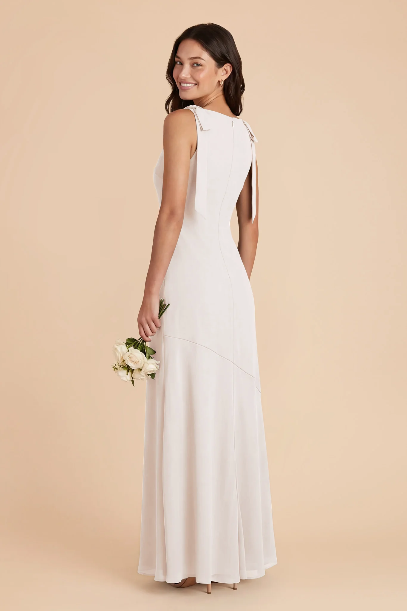 Rosie Chiffon Dress - White - Image 3