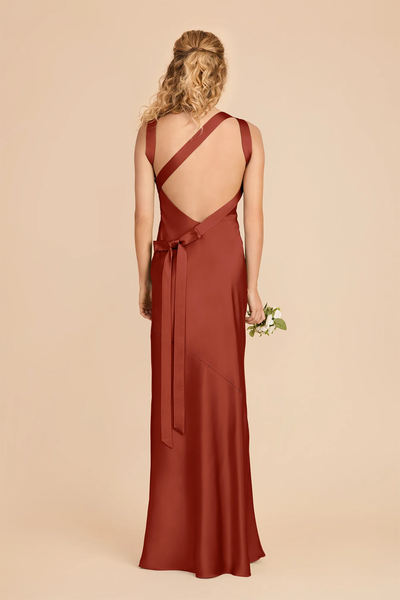 Rylie Matte Satin Dress - Auburn - Image 4