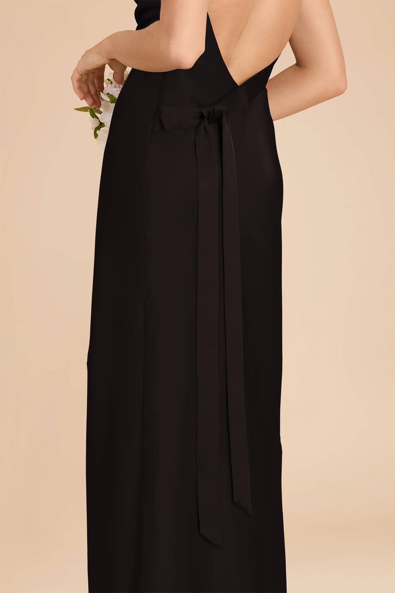Rylie Matte Satin Dress - Black - Image 6