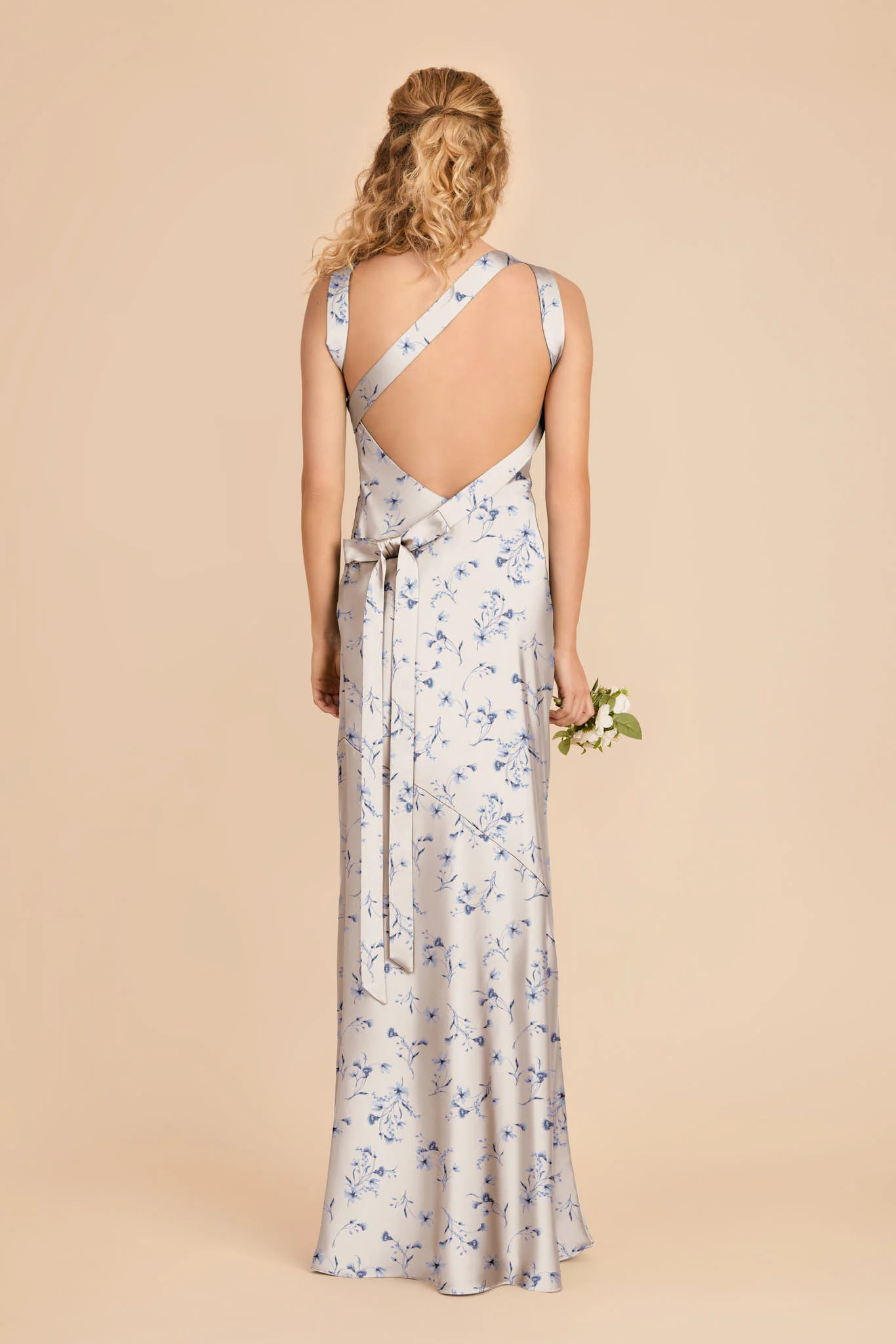 Rylie Matte Satin Dress - Blue Le Fleur - Image 3