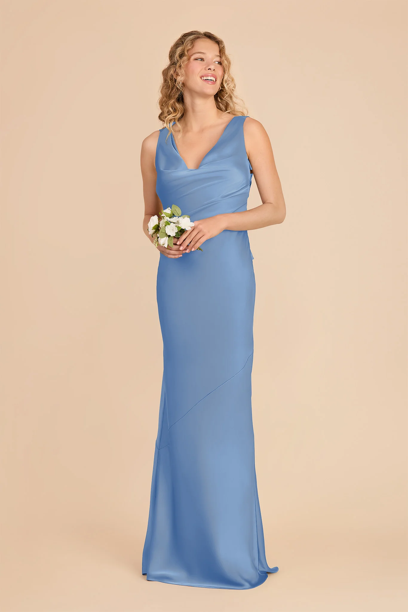 Rylie Matte Satin Dress - Bluebell - Image 3