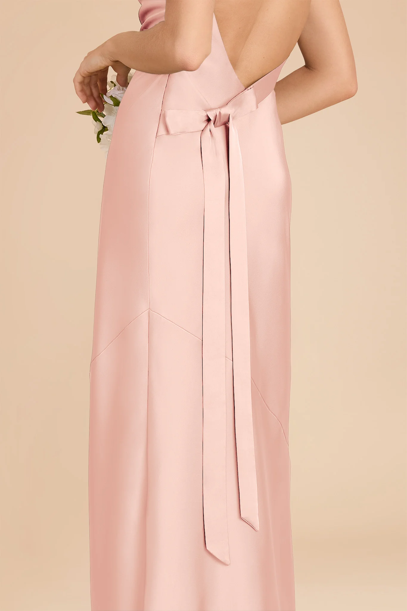 Rylie Matte Satin Dress - Blush Pink - Image 6
