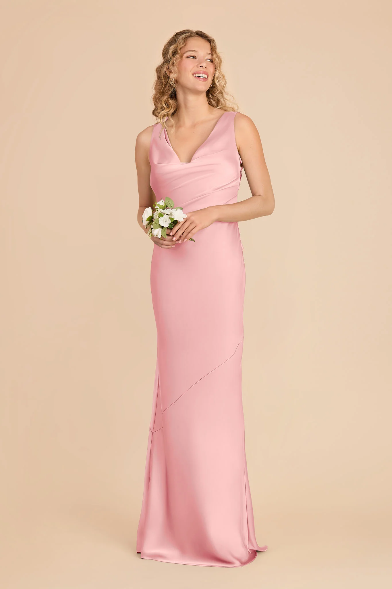 Rylie Matte Satin Dress - Bubblegum Pink - Image 3