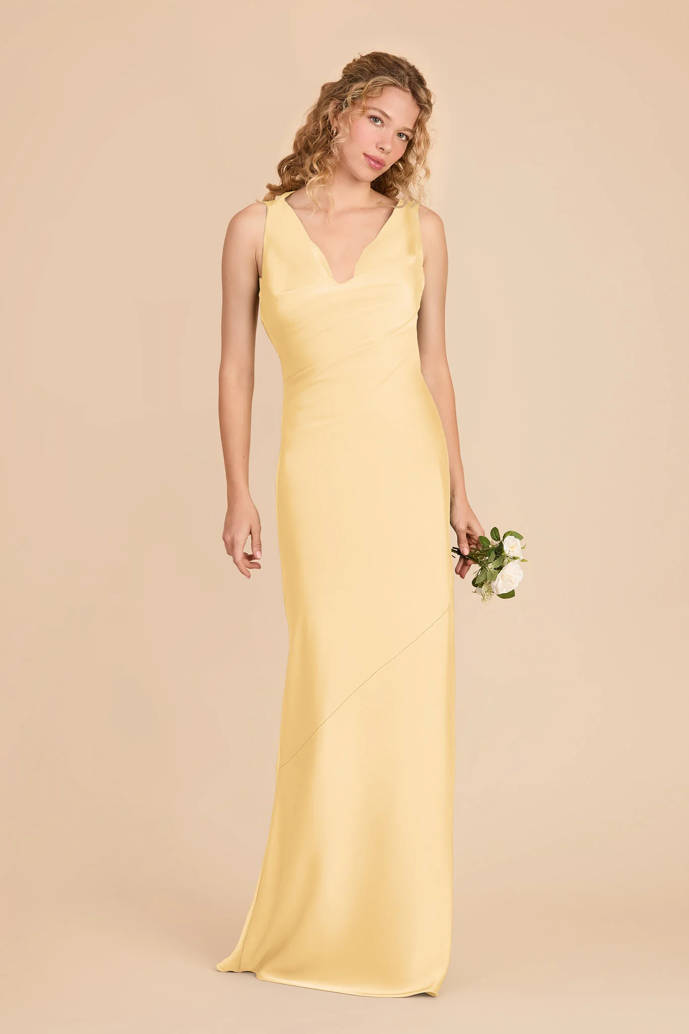 Rylie Matte Satin Dress - Butter - Image 2