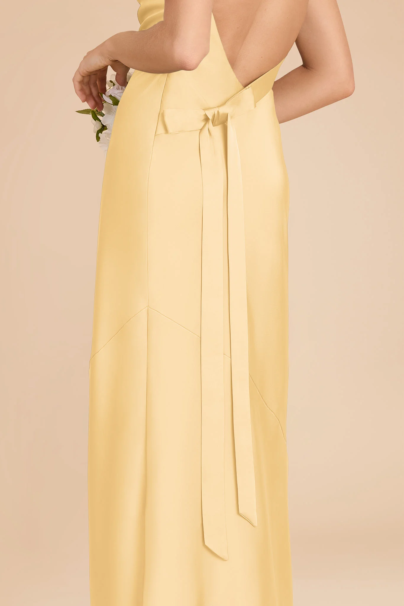 Rylie Matte Satin Dress - Butter - Image 6