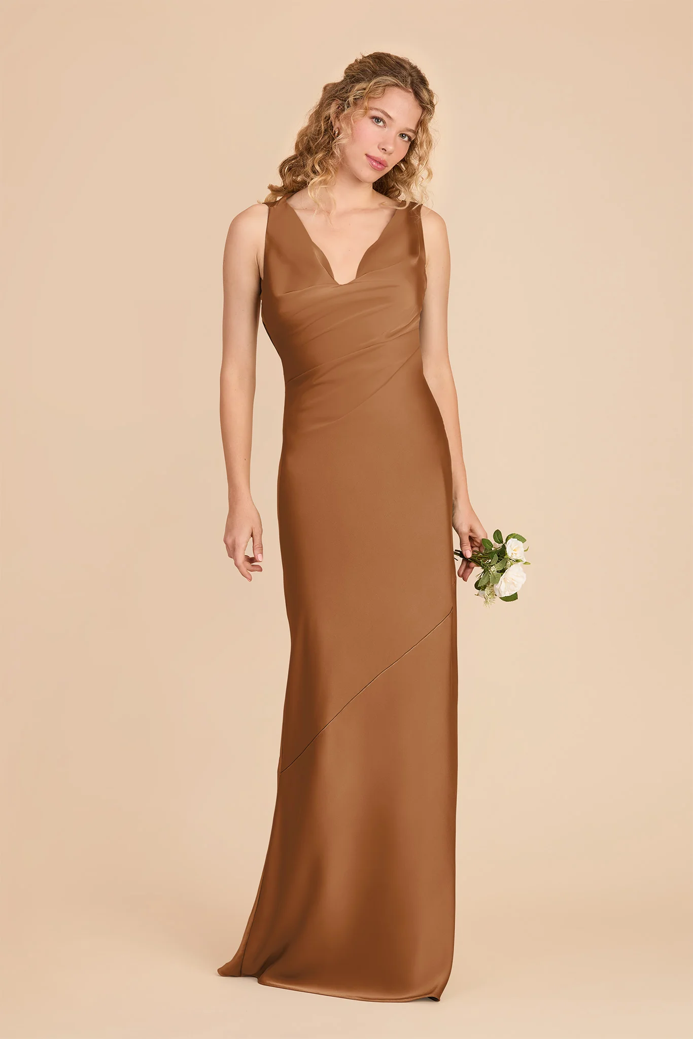 Rylie Matte Satin Dress - Copper - Image 2