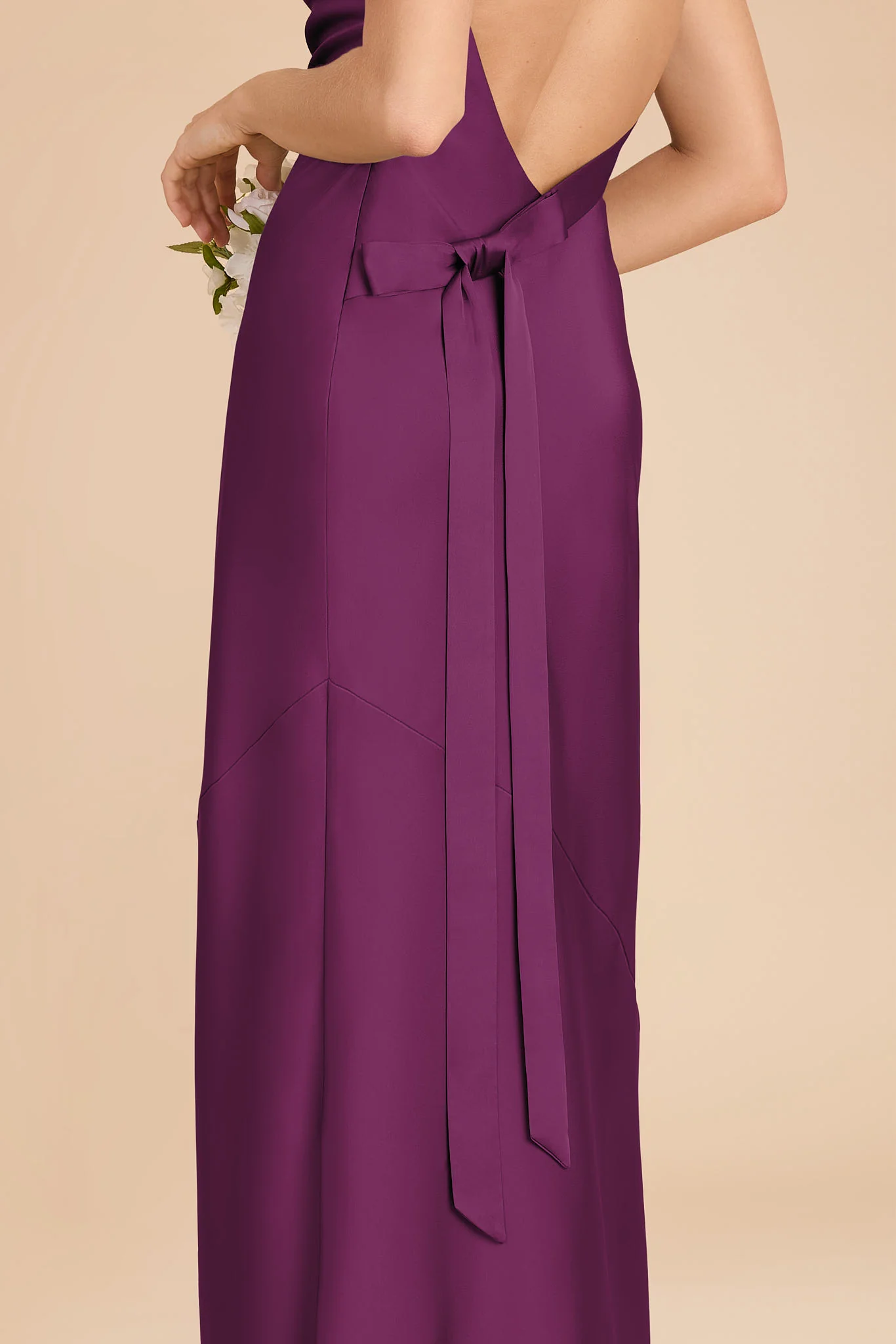 Rylie Matte Satin Dress - Fig - Image 6