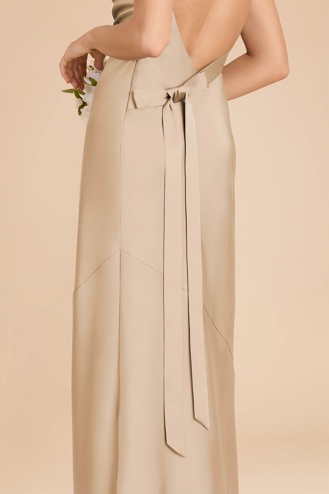 Rylie Matte Satin Dress - Gold - Image 6