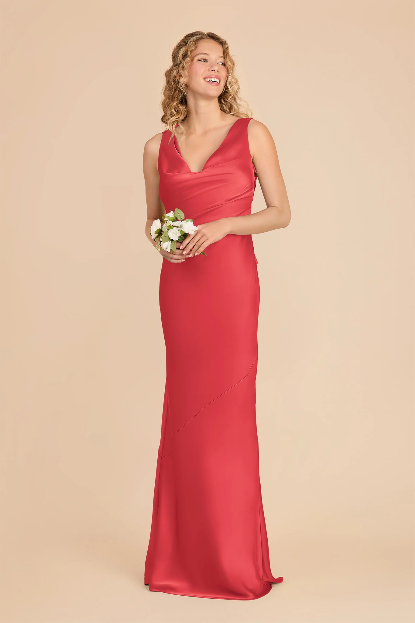 Rylie Matte Satin Dress - Guava - Image 3