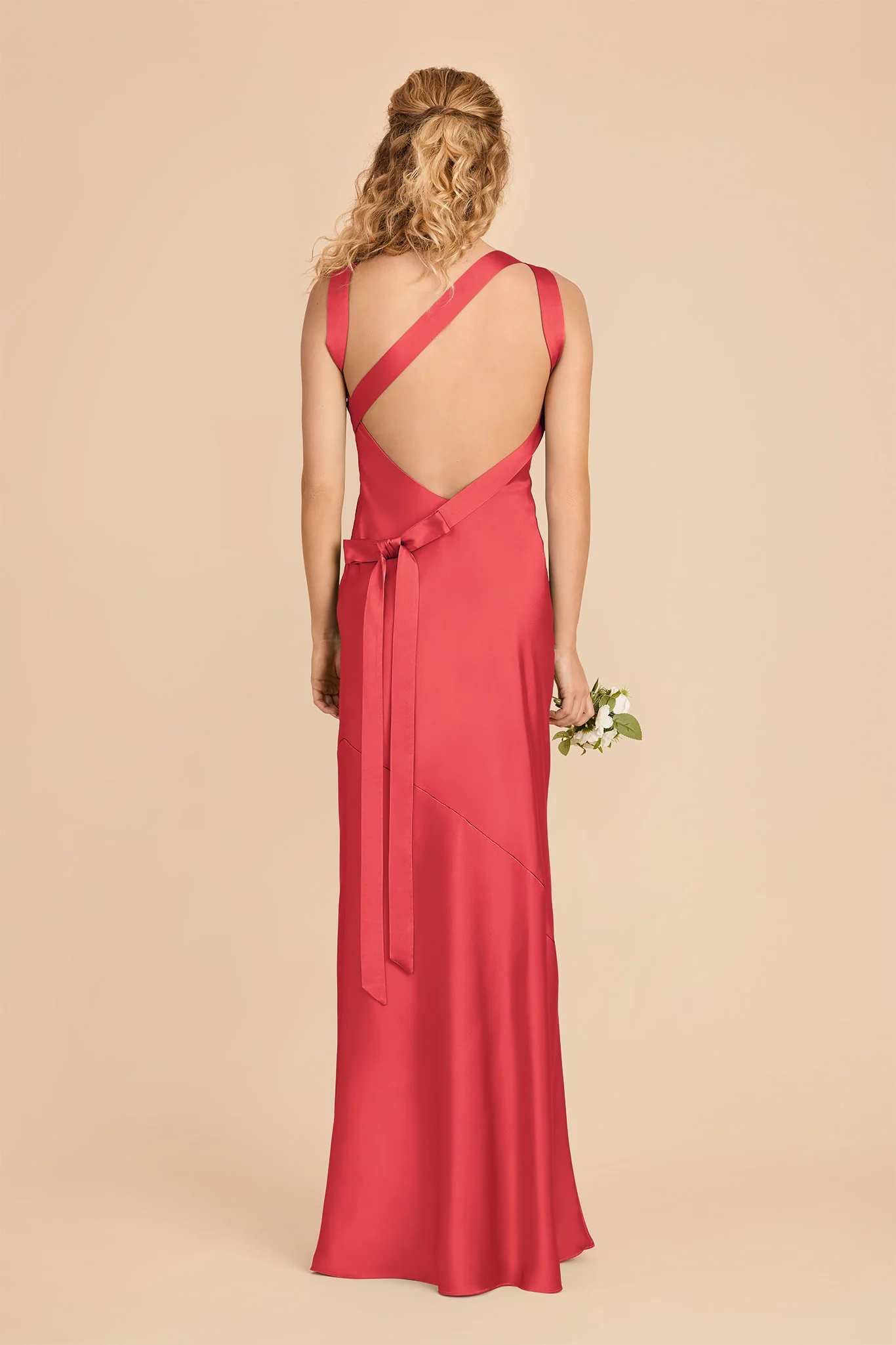 Rylie Matte Satin Dress - Guava - Image 4