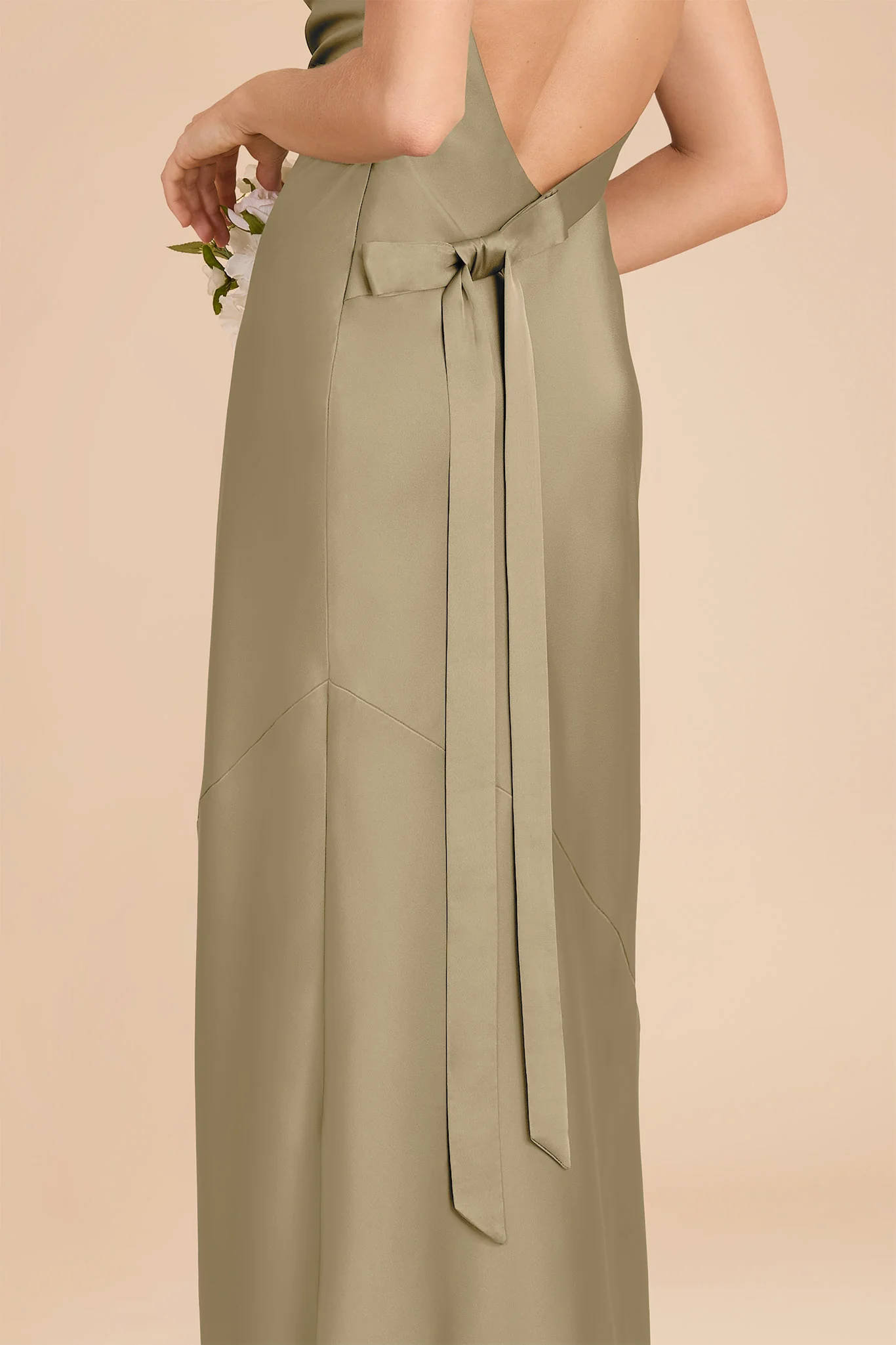 Rylie Matte Satin Dress - Moss Green - Image 6