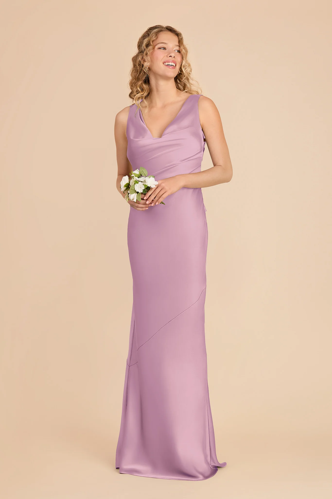 Rylie Matte Satin Dress - Orchid - Image 3
