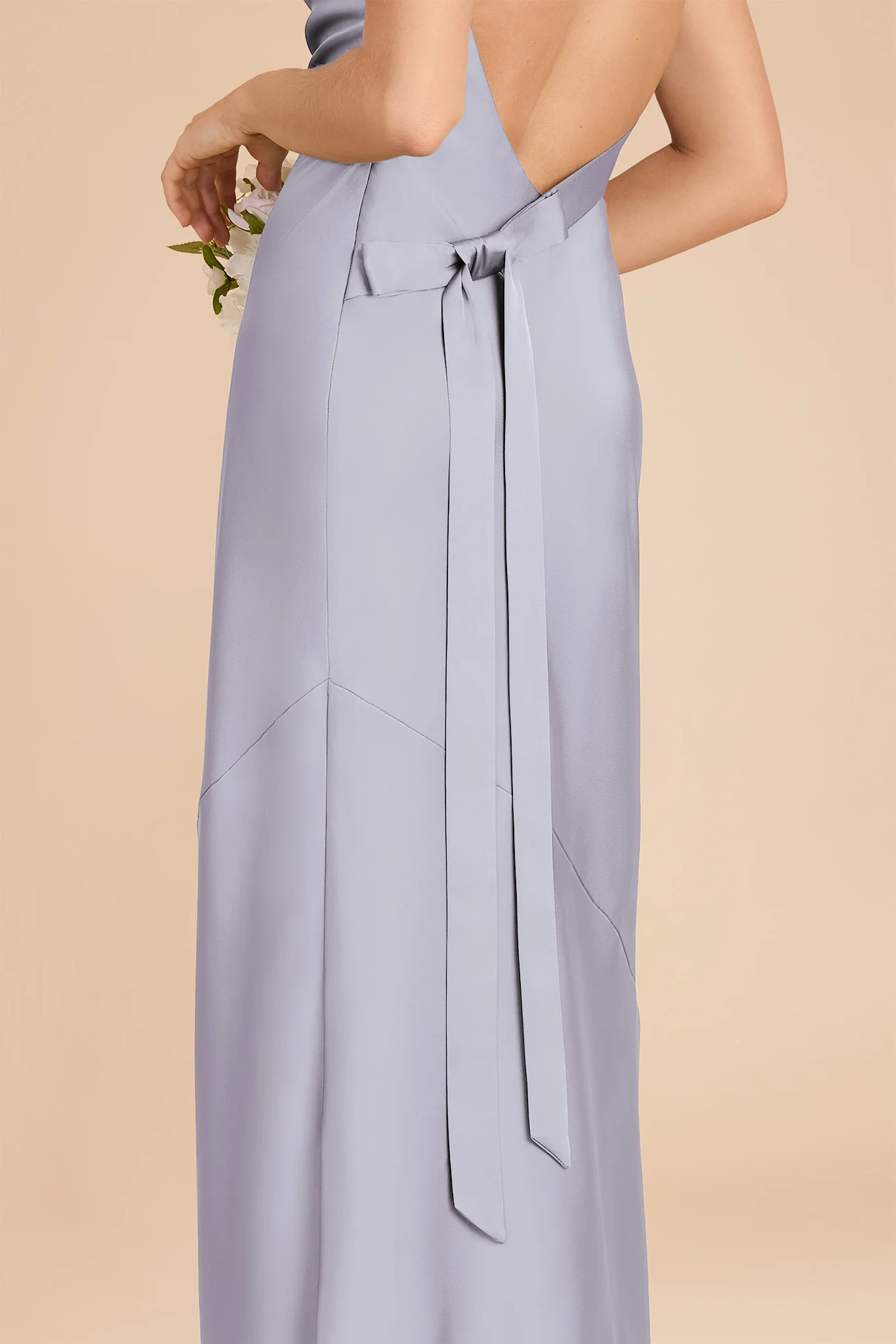 Rylie Matte Satin Dress - Periwinkle Blue - Image 6