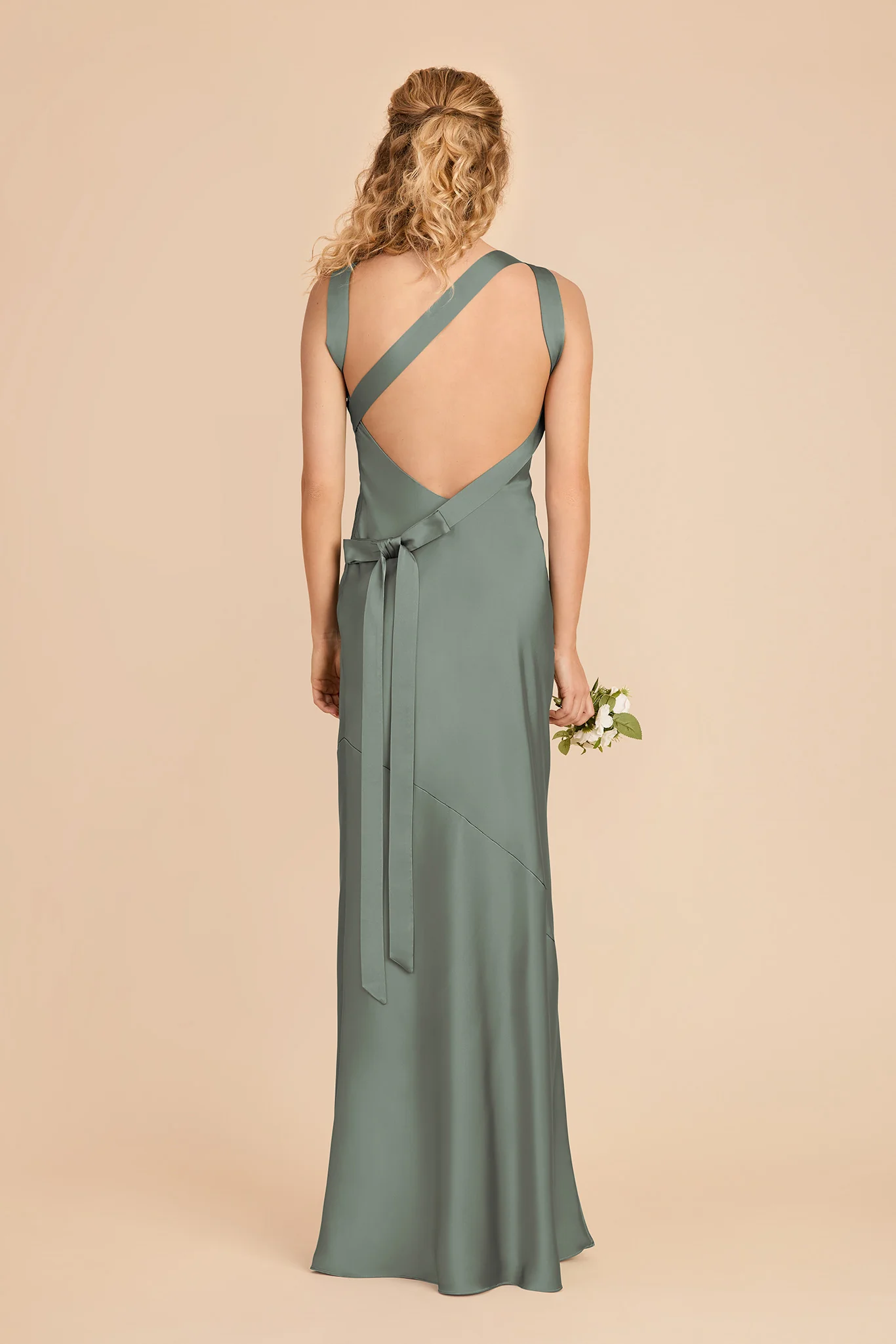 Rylie Matte Satin Dress - Sea Glass - Image 4